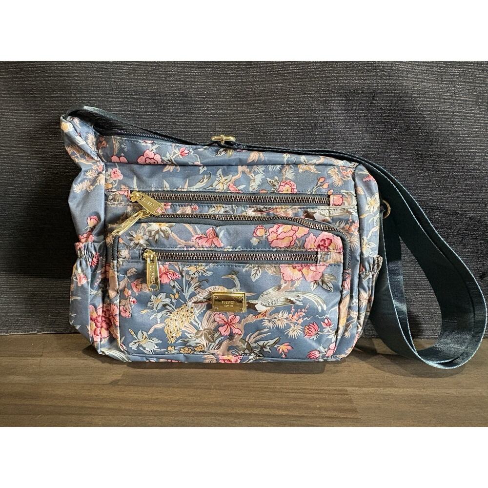 Yuesite Floral Shoulder Crossbody Blue Pink Women’s Handbag Organization Bag